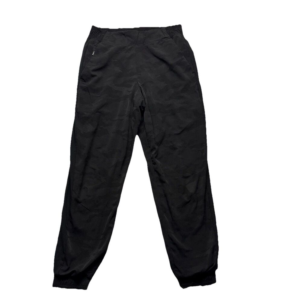 Athleta Womens Jogger Size 4P Brooklyn Black Camo Textured Lined Pull-on